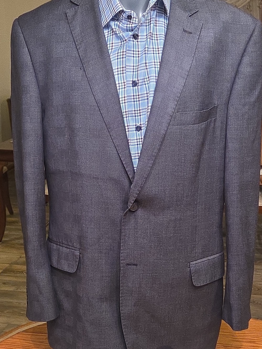 Bertolini 2-Piece Wool Silk Suen's Classic Charcoal Gray Single-Breasted Blazer
